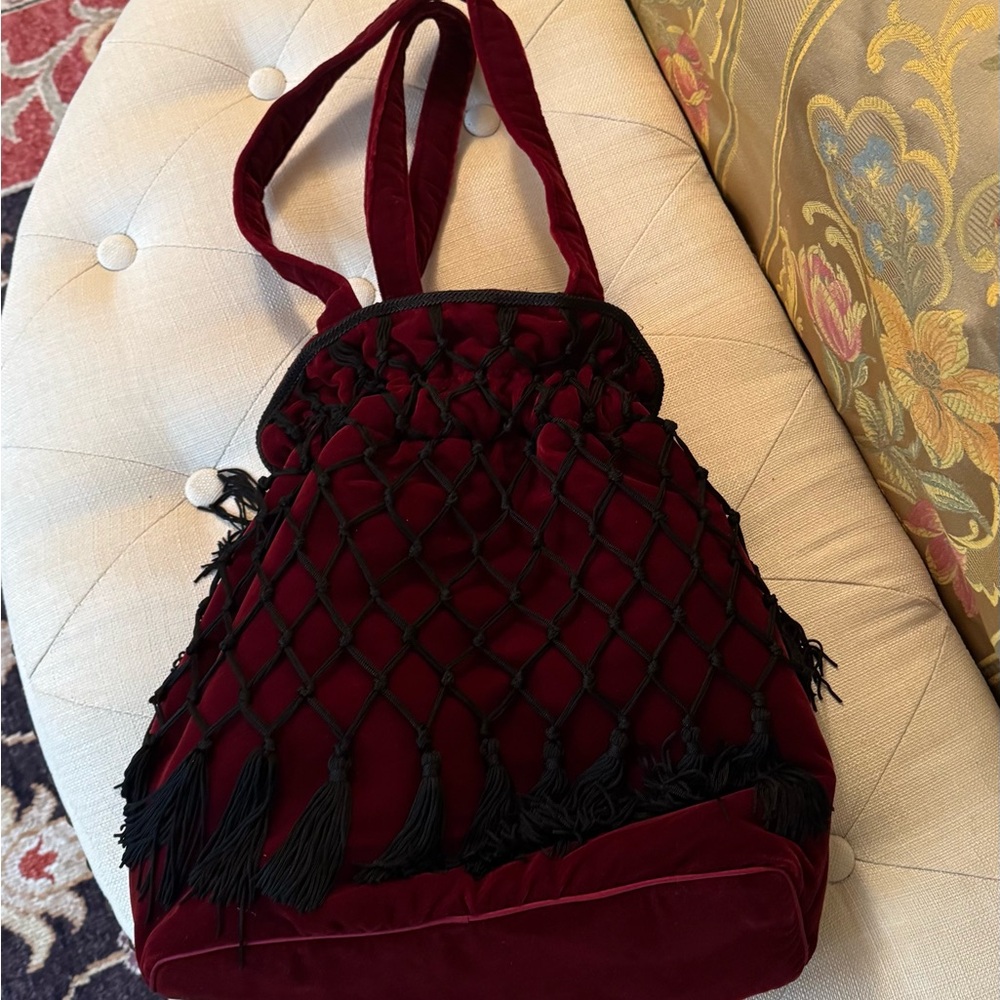Anne Klein Red Velvet Bag - Picture 8 of 10